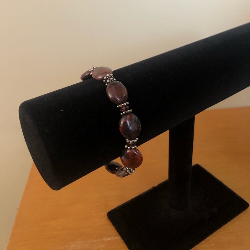 Handmade Dark Red Stone Bracelet